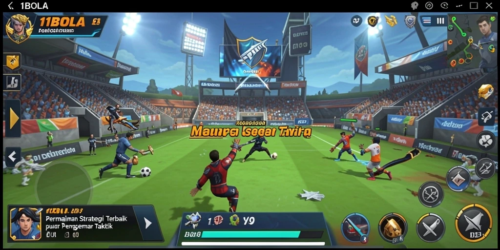 Tampilan gameplay 11BOLA yang intens dan strategis.