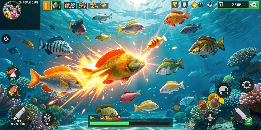 Tampilan menarik gameplay Tembak Ikan 3446.