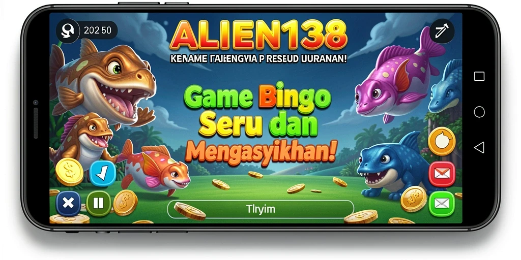 Tampilan gameplay seru dalam ALIEN138 dengan desain Bingo yang memukau.