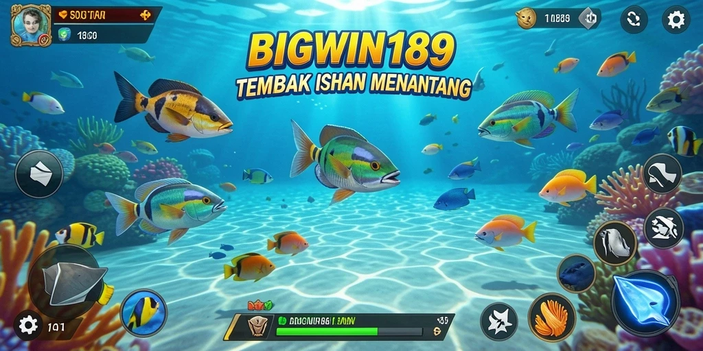 Screenshot BIGWIN189 menampilkan aksi seru dalam menangkap ikan.