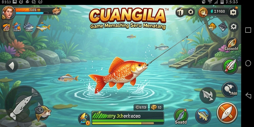 Gambaran gameplay seru di CUANGILA saat memancing.