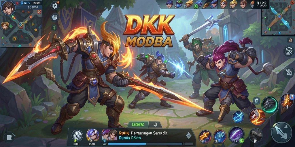 Tampilan aksi seru di DKK dengan gameplay MOBA yang menegangkan.