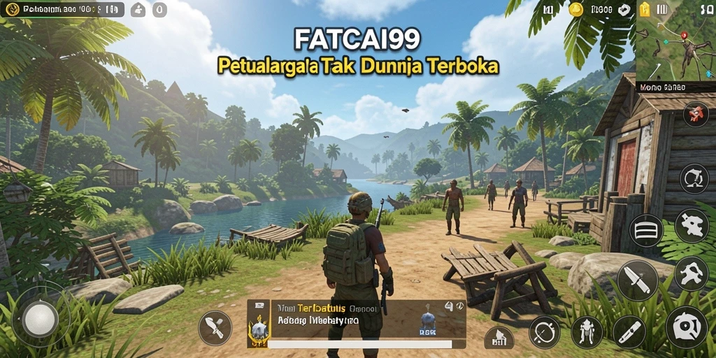 Tangkapan layar gameplay FATCAI99 menampilkan petualangan seru di dunia terbuka.