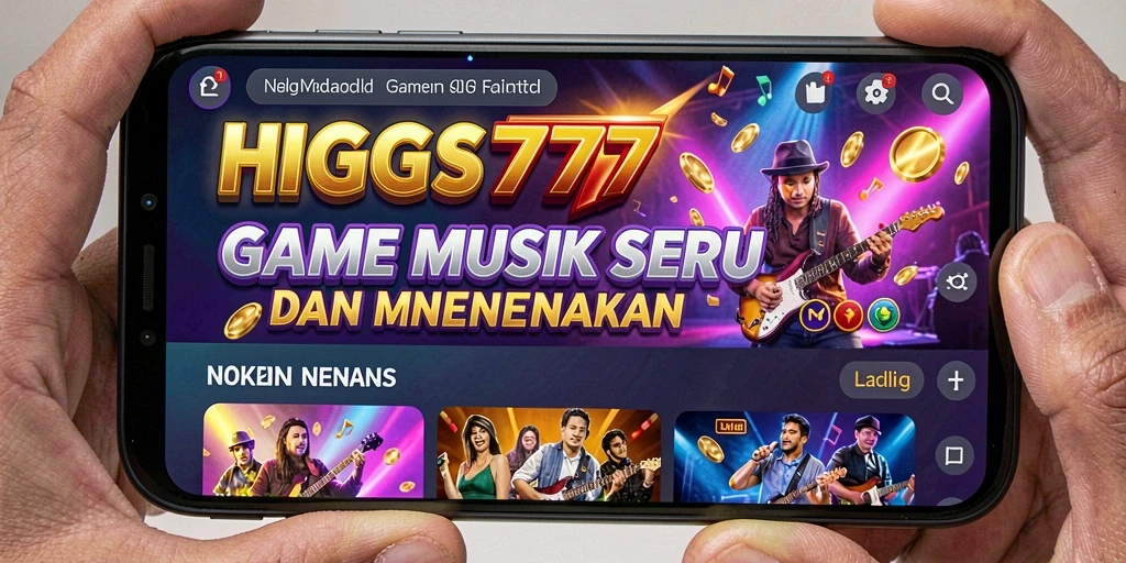 Screenshot dari gameplay HIGGS777 yang menampilkan aksi musik yang seru.