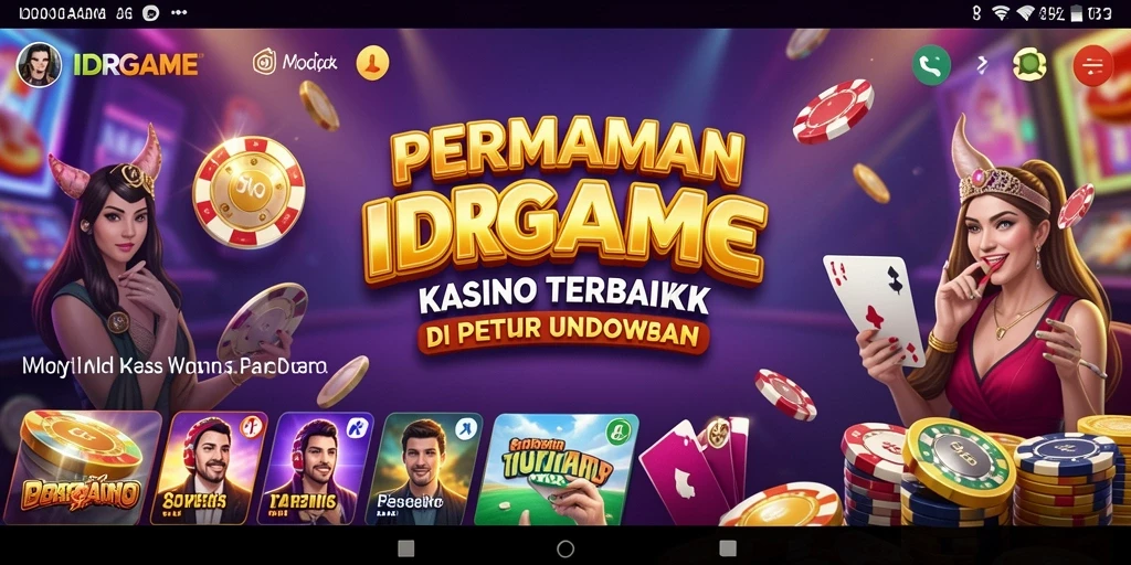 Screenshot gameplay IDRGAME menampilkan suasana kasino yang mengasyikkan.