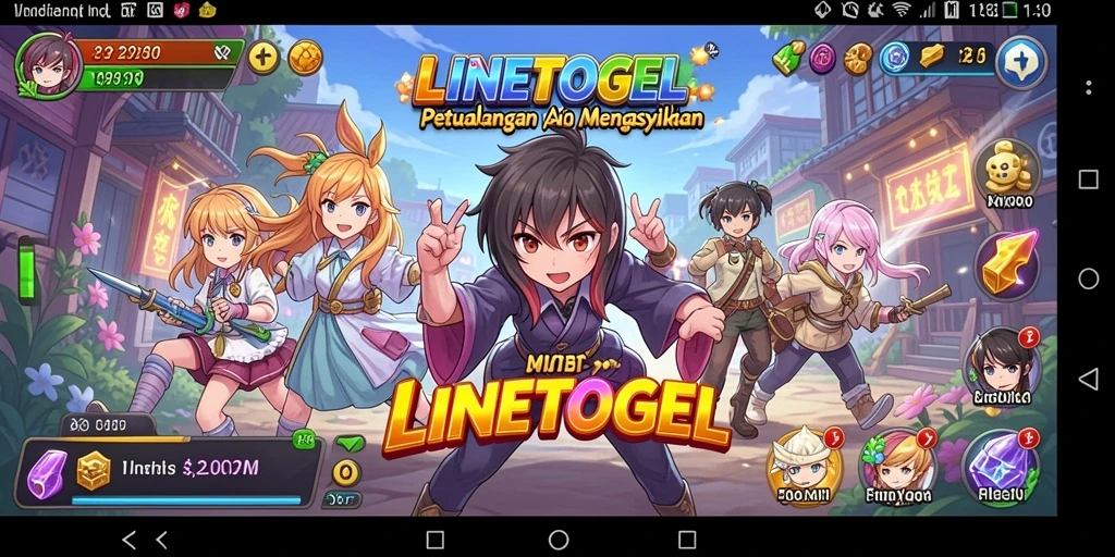 Tampilan menawan dari gameplay LINETOGEL dengan karakter anime yang beraksi.