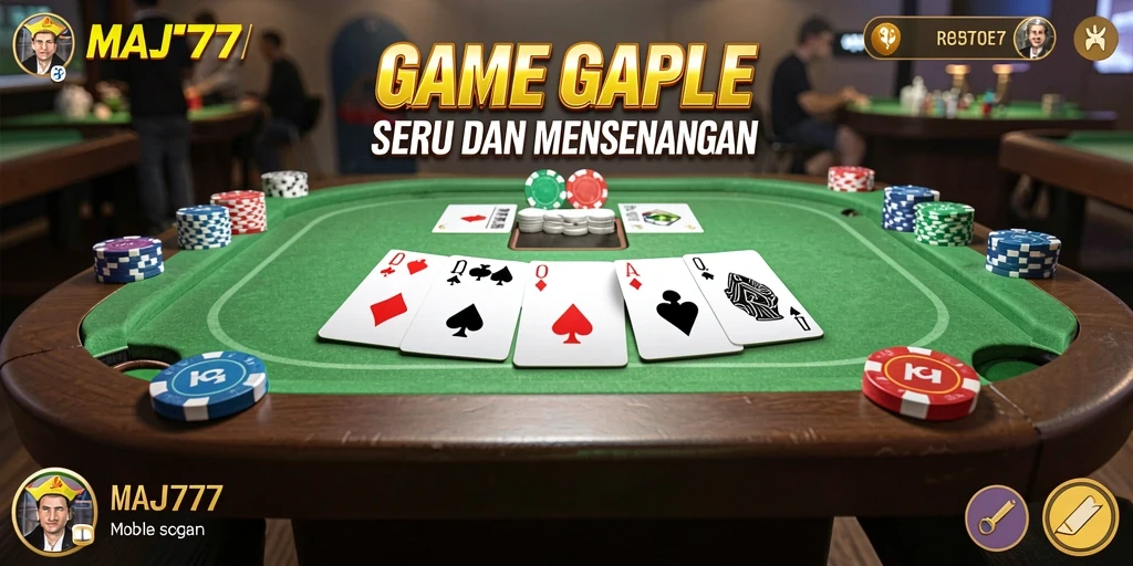 Tampilan gameplay seru dari permainan Gaple MAJ777.