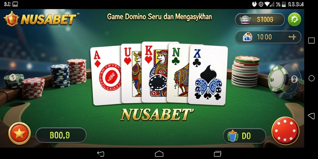 Screenshot gameplay menampilkan suasana permainan Domino yang seru.