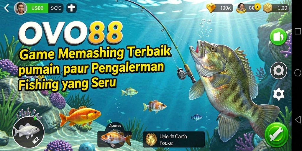 Screenshot gameplay OVO88 menampilkan aksi memancing yang seru dan grafis yang menakjubkan.