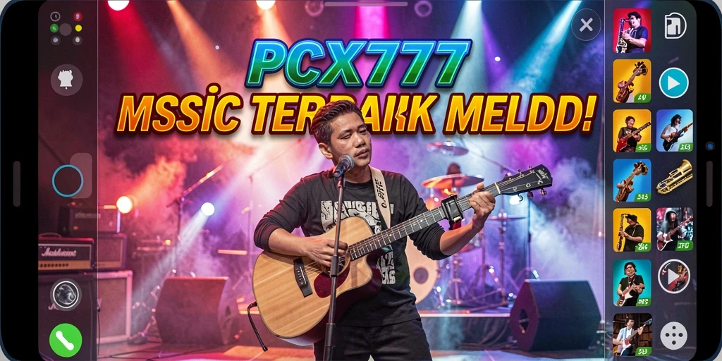 Screenshot gameplay PCX777 menampilkan aksi musik yang seru.