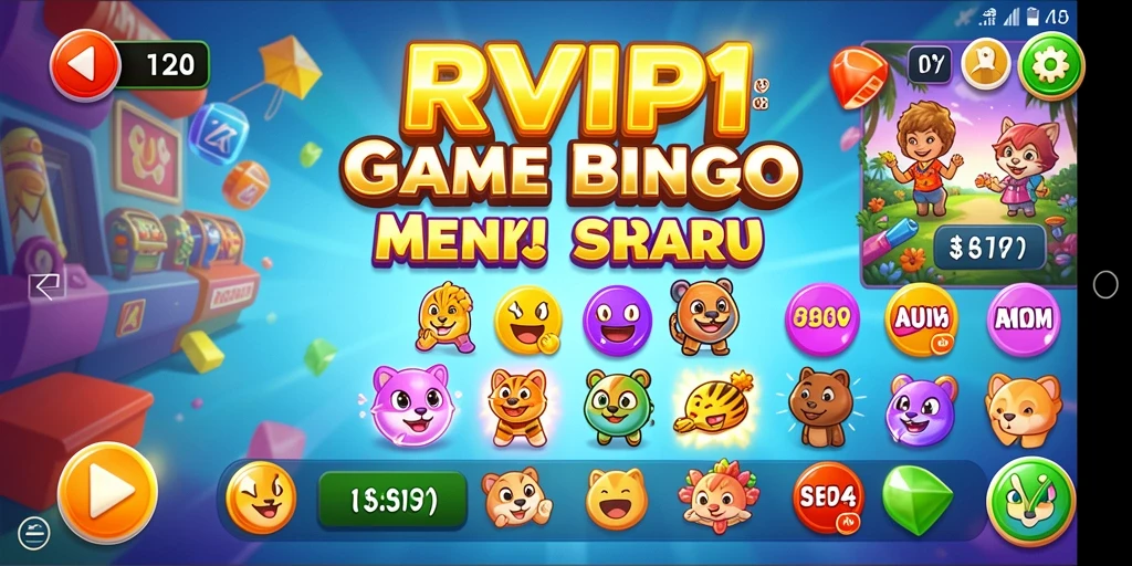 Tampilan gameplay Bingo yang seru dan interaktif dalam RVIP1.