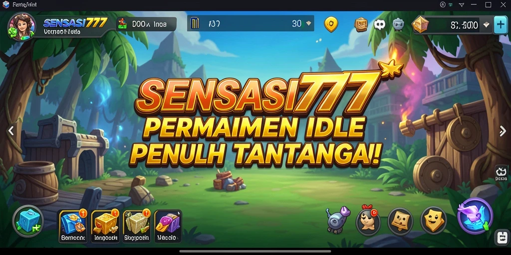 Tangkapan layar permainan SENSASI777 dengan gameplay Idle yang menarik.