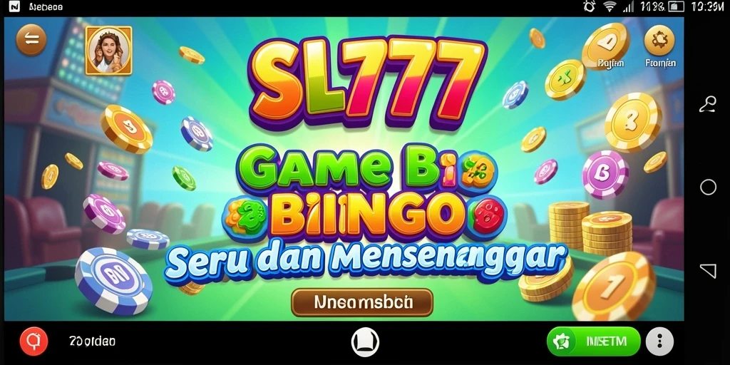 Tampilan utama gameplay SL777 dengan suasana Bingo yang seru.