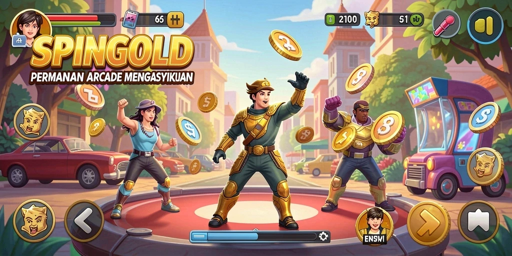 Tampilan gameplay SPINGOLD yang mengasyikkan dan penuh aksi.