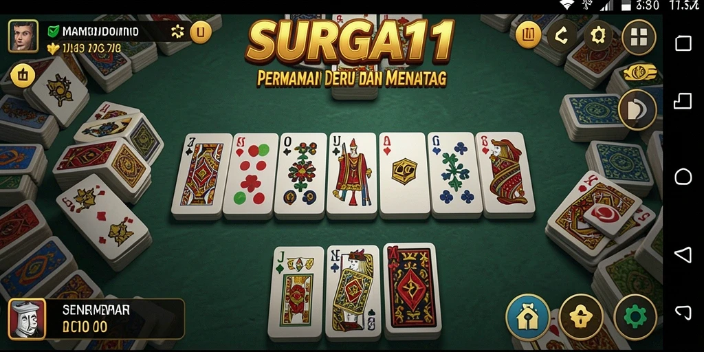 Tampilan menarik dari gameplay domino di SURGA11.