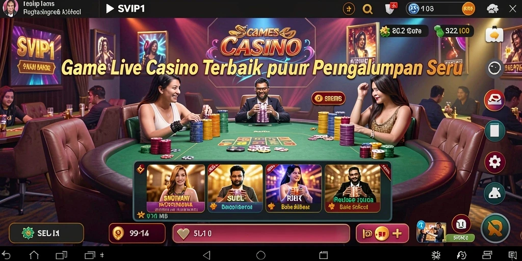 Tampilan gameplay Live Casino yang menarik di SVIP1 dengan dealer langsung.
