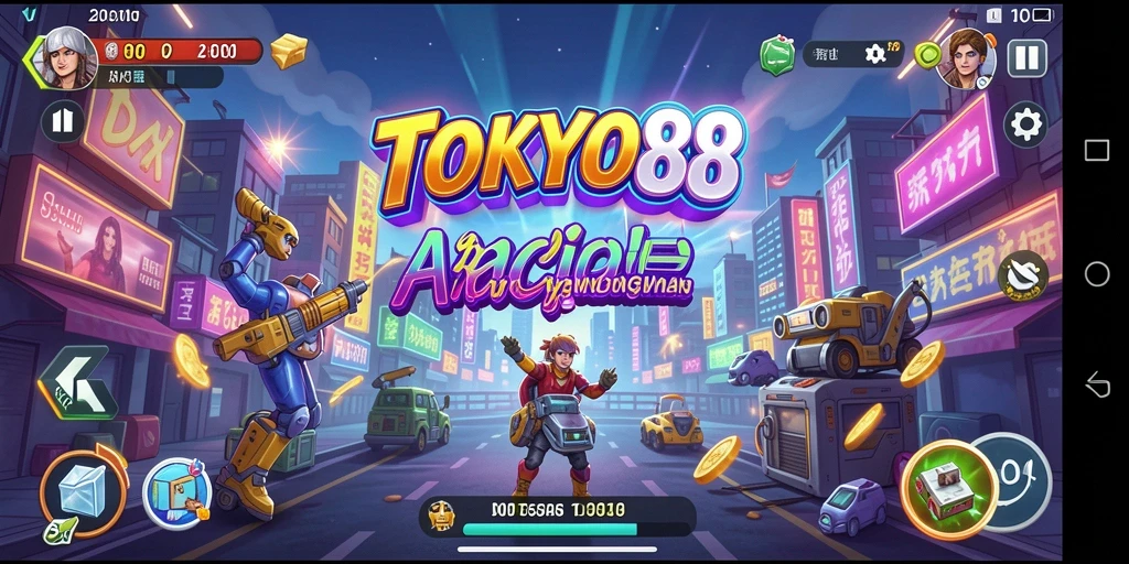 Tampilan gameplay menegangkan dari TOKYO88 yang penuh aksi.