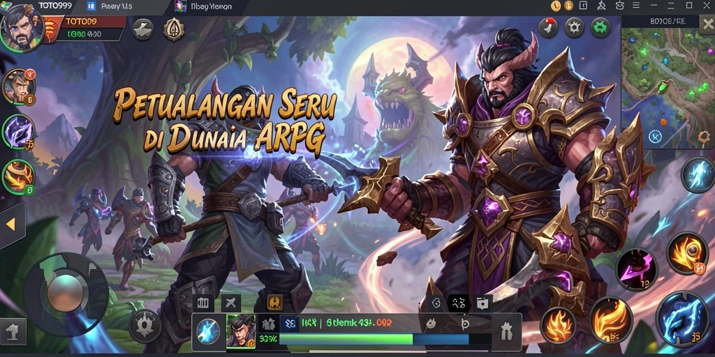 Tampilan gameplay menegangkan dari TOTO99 dalam pertempuran seru di dunia ARPG.